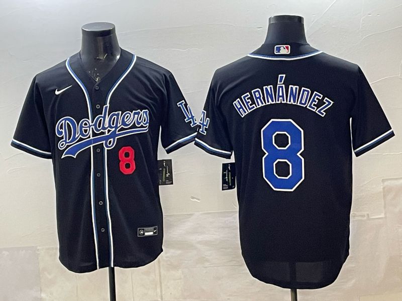 Men 2025 Nike Los Angeles Dodgers #8 Hernandez Black MLB Jersey style 004